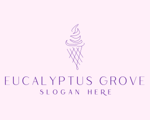 Purple Ice Cream Outline logo design