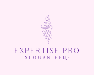 Purple Ice Cream Outline logo design