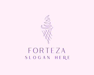 Purple Ice Cream Outline logo design