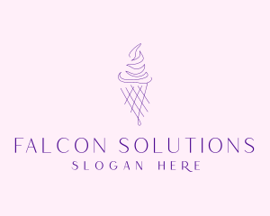 Purple Ice Cream Outline logo design