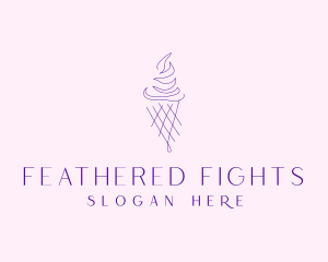 Purple Ice Cream Outline logo design