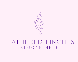 Purple Ice Cream Outline logo design