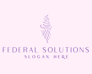 Purple Ice Cream Outline logo design