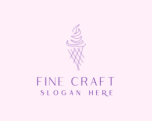 Purple Ice Cream Outline logo design