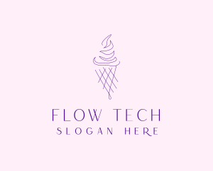 Purple Ice Cream Outline logo design