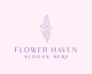 Purple Ice Cream Outline logo design