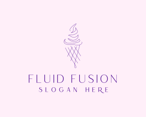 Purple Ice Cream Outline logo design