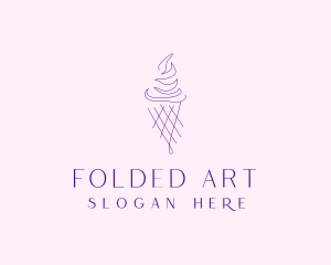 Purple Ice Cream Outline logo design