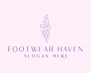 Purple Ice Cream Outline logo design