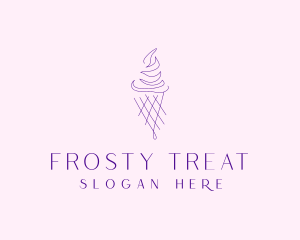 Purple Ice Cream Outline logo design