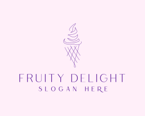 Purple Ice Cream Outline logo design