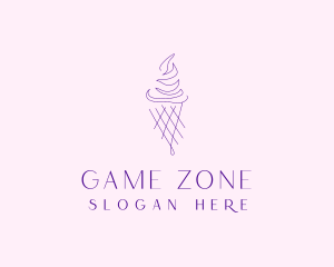 Purple Ice Cream Outline logo design