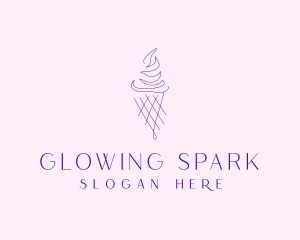 Purple Ice Cream Outline logo design