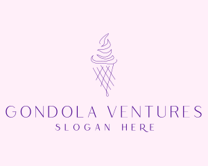 Purple Ice Cream Outline logo design