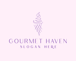 Purple Ice Cream Outline logo design