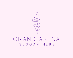 Purple Ice Cream Outline logo design