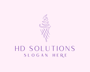 Purple Ice Cream Outline logo design