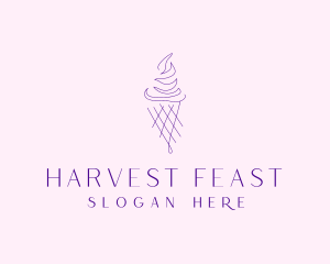 Purple Ice Cream Outline logo design