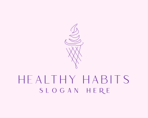 Purple Ice Cream Outline logo design