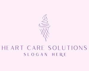 Purple Ice Cream Outline logo design