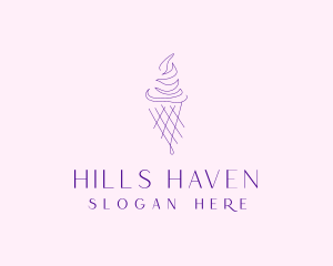 Purple Ice Cream Outline logo design