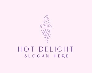 Purple Ice Cream Outline logo design