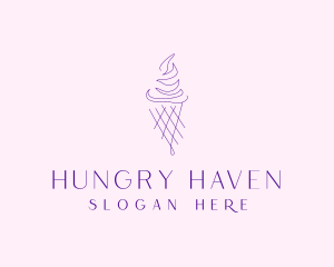 Purple Ice Cream Outline logo design