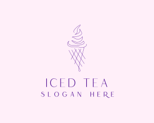 Purple Ice Cream Outline logo design