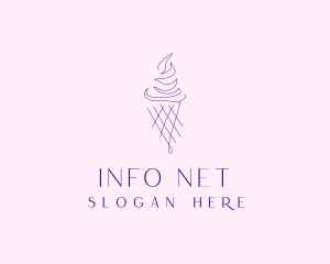 Purple Ice Cream Outline logo design