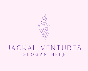 Purple Ice Cream Outline logo design