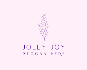 Purple Ice Cream Outline logo design