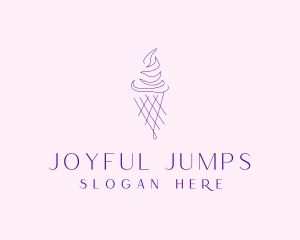 Purple Ice Cream Outline logo design