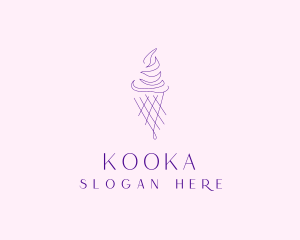 Purple Ice Cream Outline logo design