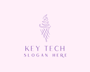 Purple Ice Cream Outline logo design