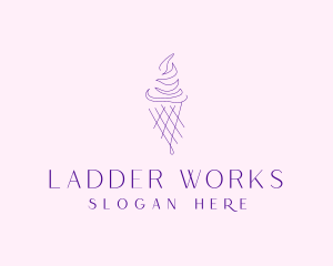 Purple Ice Cream Outline logo design