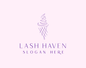 Purple Ice Cream Outline logo design