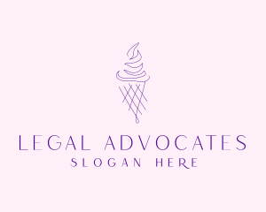 Purple Ice Cream Outline logo design