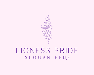 Purple Ice Cream Outline logo design