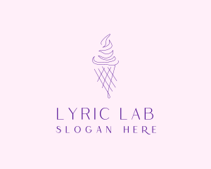 Purple Ice Cream Outline logo design