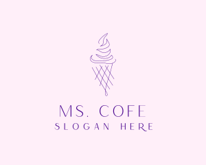 Purple Ice Cream Outline logo design