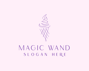 Purple Ice Cream Outline logo design