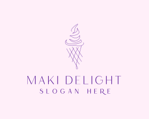 Purple Ice Cream Outline logo design