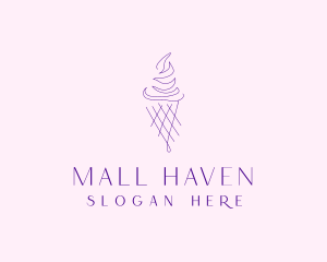 Purple Ice Cream Outline logo design