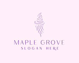 Purple Ice Cream Outline logo design