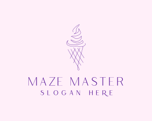 Purple Ice Cream Outline logo design