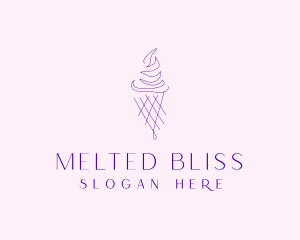 Purple Ice Cream Outline logo design