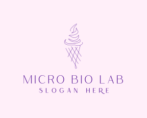 Purple Ice Cream Outline logo design