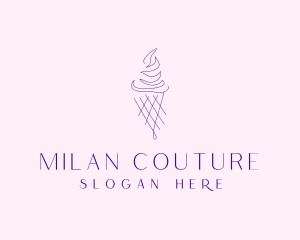 Purple Ice Cream Outline logo design