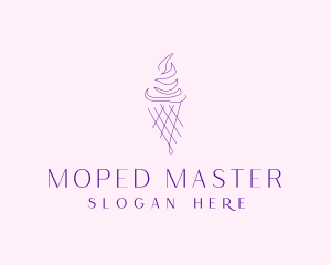 Purple Ice Cream Outline logo design