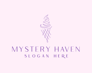 Purple Ice Cream Outline logo design